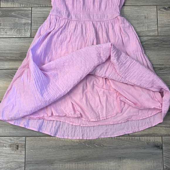 J.Crew Women's Purple Pink Flutter Sleeve Fit & Flare Gauze Cotton Dress Medium - Picture 10 of 12